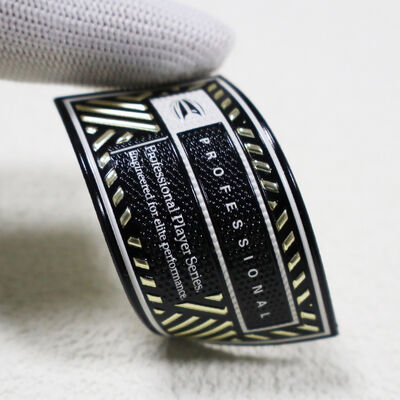 Patch TPU personnalisé haute fréquence - Badge série joueur professionnel or métallique et noir pour vêtements de sport