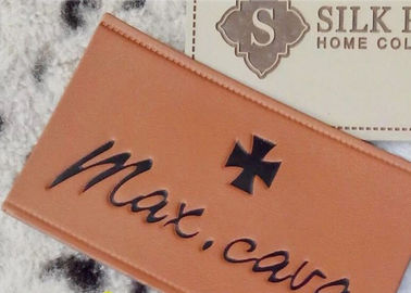 Corrections imprimables de cuir de relief de logo avec des labels d'habillement de cuir de Velcro