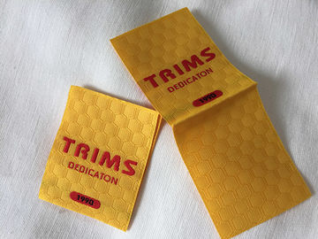 Labels tissés par taffetas de pli de centre/mitre, labels de couture brodés élégants
