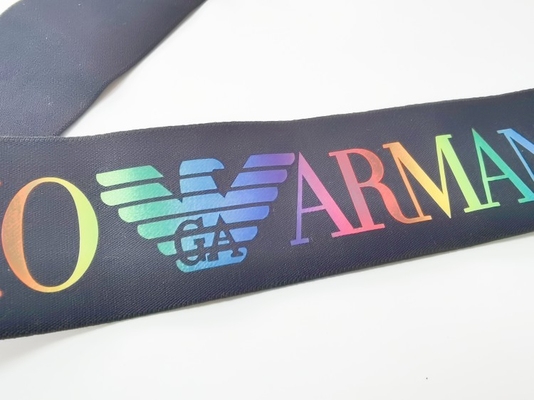 Bande élastique noire de Spandex/nylon 3CM avec le logo coloré adapté aux besoins du client