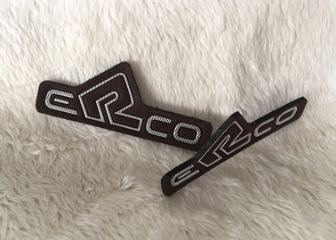 Corrections adaptées aux besoins du client de cuir de relief de suède de Brown, logo à haute densité brillant de Siliver Tpu