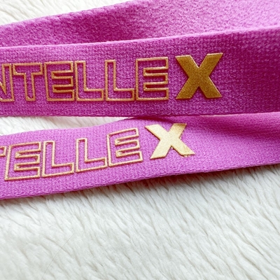 Bande élastique Larme-résistante et flexible élevée de jacquard avec le logo de silicium