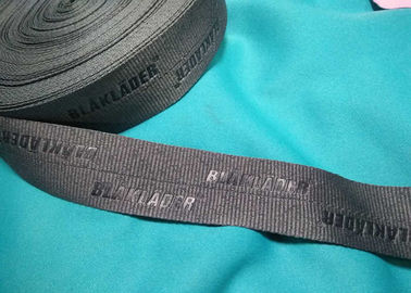 Le polyester 100%/nylon tricoté a plié le ruban élastique avec le logo de relief