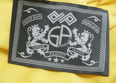 Insignes principaux brodés par noir de veste en cuir de label de cou arrière pour le vêtement