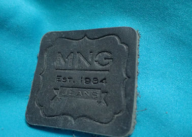 Correction imprimée par coutume de cuir de relief de label de cuir de jeans d'OEM