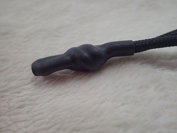 Extracteur noir de tirette avec la corde en nylon avec la fin en caoutchouc pour le vêtement, sac