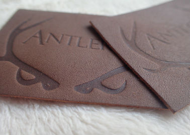 Le cuir de relief de coutume raccorde la couleur bronzage Genuines de marque pour des jeans