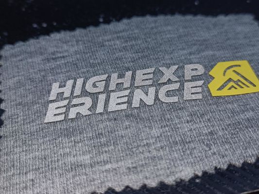 Logo OEKOTEX Patches lavables personnalisés Badges en silicone argent reflet