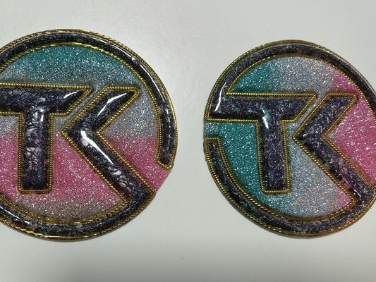 Transfert de chaleur de conception violette Patchs en TPU souple métalliques à effet holographique de couleur arc-en-ciel personnalisés pour jeans