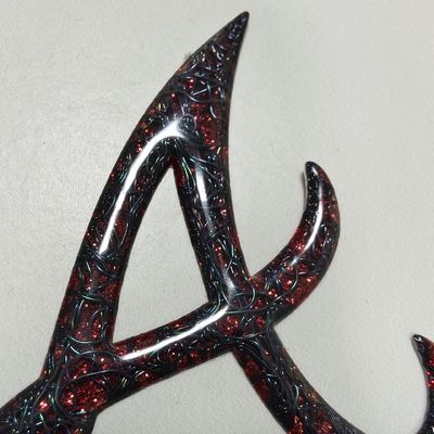 Étiquette de transfert de chaleur métallique rouge pour sac