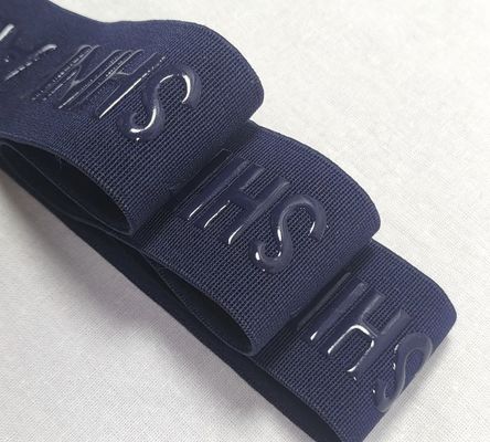 Sangle élastique avec logo 3D personnalisé, silicone brillant mat, sangle en polyester pour accessoires de vêtement