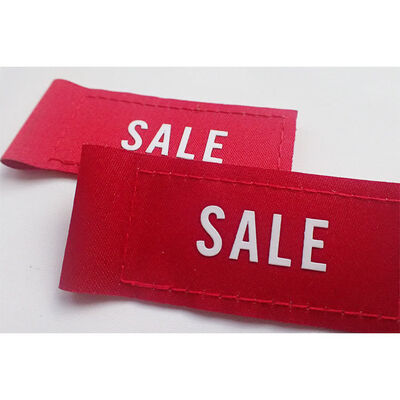 Customized Brand Logo Clothing SALE Label Screen Printing Logo Woven Label for Clothing