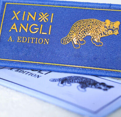 Étiquette imprimée sur écran de soie en tissu sur mesure - Logo de marque Leopard Pattern Patch de vêtements pour accessoires de vêtements