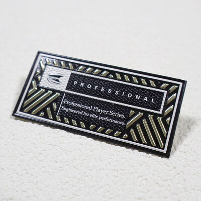 Patch TPU personnalisé haute fréquence - Badge série joueur professionnel or métallique et noir pour vêtements de sport