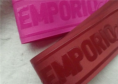 Label transparent brillant d'impression d'écran de logo de silicium dans le ruban de fil de polyester de Coloful