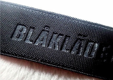 La bande élastique à haute fréquence de jacquard a gravé le logo en refief adapté aux besoins du client pour le vêtement