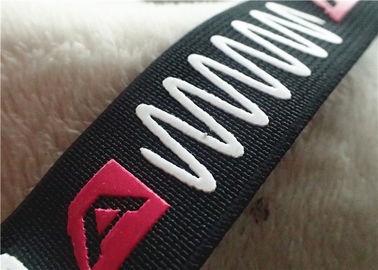 Lissez la bande élastique extérieure brillante de jacquard de sensation avec le logo de silicium d'impression d'écran