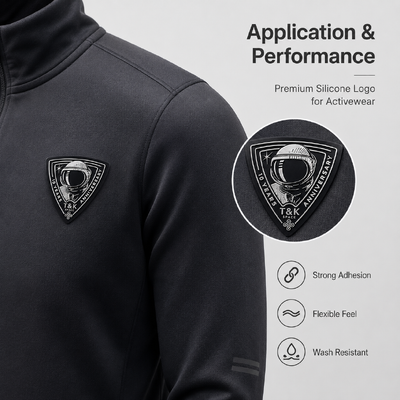 Étiquette de transfert en silicone brillant personnalisé pour les vêtements de sport et la mode