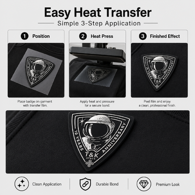 Étiquette de transfert en silicone brillant personnalisé pour les vêtements de sport et la mode