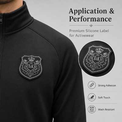 Étiquette de vêtement personnalisée en silicone gaufré pour le branding de vêtements