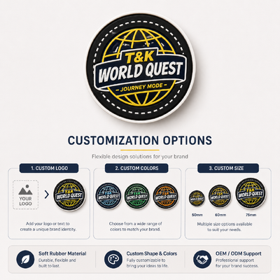 Durable custom 3D High Frequency TPU Badges made from silicone material perfect for apparel and clothing patch branding