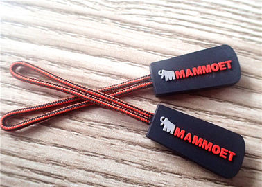 Traction noire faite sur commande de tirette pour l'habillement avec double extracteur de couleur/en caoutchouc de tirette de glisseur