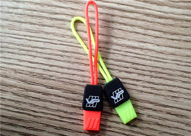 Extracteur en caoutchouc de tirette de couleur fluorescente avec le logo de gravure en relief pour le vêtement, sacs, bagages