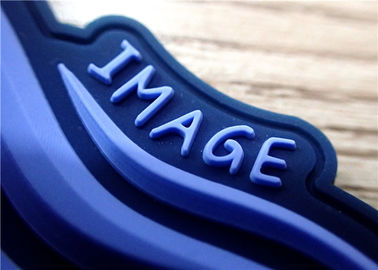 S / M/L corrections 3D/labels en caoutchouc bleu-foncé en caoutchouc pour l'habillement