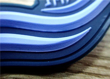 S / M/L corrections 3D/labels en caoutchouc bleu-foncé en caoutchouc pour l'habillement
