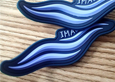 S / M/L corrections 3D/labels en caoutchouc bleu-foncé en caoutchouc pour l'habillement