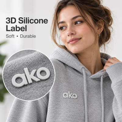 Custom 3D Silicone Heat Transfer Logo Labels for Hoodies and Apparel