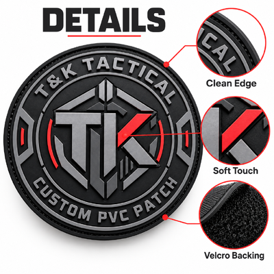 Custom 3D PVC Velcro Patches with Raised Logo for Backpacks Bags and Gear