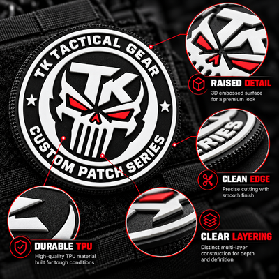 Custom Molded TPU Logo Patches with Raised 3D Design Eco-Friendly Washable for Outdoor Equipment