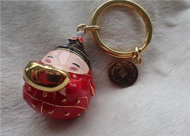 Chaîne principale de gros de bébé de style chinois lingot en céramique d'or dans le manteau rouge