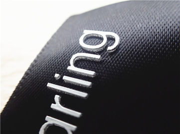 Logo 3D blanc de ruban de silicone d'écran d'impression de plat épais noir lisse de label