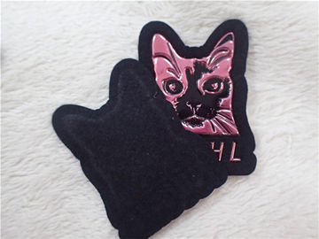 Le cuir de relief de biens raccorde les labels rouges d'habillement de logo/cuir de TPU