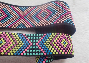 Le silicone adapté aux besoins du client pointille GV imprimé coloré BV de la bande élastique OEKO de jacquard