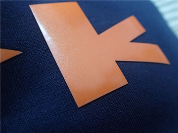 Fer brillant fait sur commande de l'orange TPU sur des corrections d'habillement, label de chaussure de transfert de chaleur