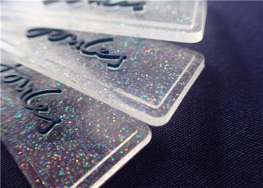 Insigne entièrement transparent personnalisé de PVC avec la poudre colorée pour le vêtement