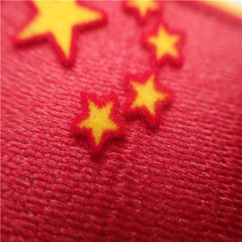 Le vêtement lisse raccorde le flocage jaune inférieur sacré de Tatami de peluche d'étoiles de Reb de drapeau national chromatiquement