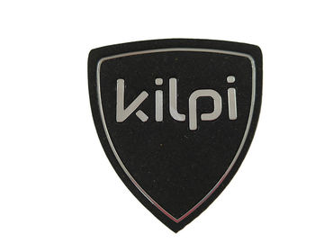 Logo fait sur commande de relief métallique de correction de tissu en caoutchouc de silicone qui respecte l'environnement