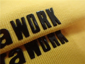 Labels de transfert de chaleur de mode pour le logo noir brillant de silicone de vêtements de sport