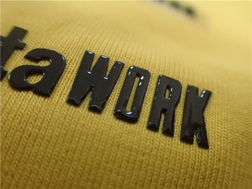Labels de transfert de chaleur de mode pour le logo noir brillant de silicone de vêtements de sport