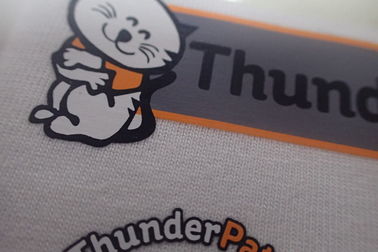 Les anti labels de tissu de transfert de chaleur de sublimation pour l'usage de travail Shinny et le logo mat