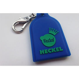 Logo promotionnel de Debossed de cadeaux personnalisé par Keychain d'étiquette de chien de silicone non-toxique