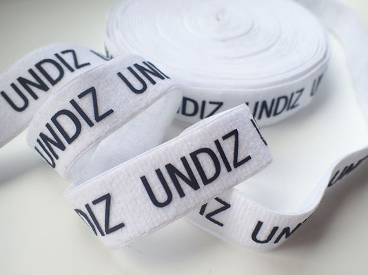 Le silicone imprimé Logo On Elastic Webbing Tape a adapté la conception aux besoins du client