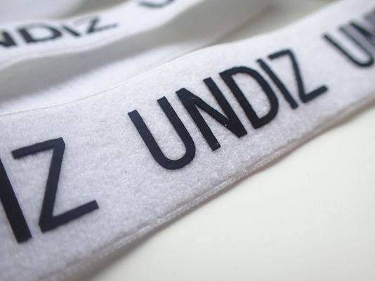 Le silicone imprimé Logo On Elastic Webbing Tape a adapté la conception aux besoins du client