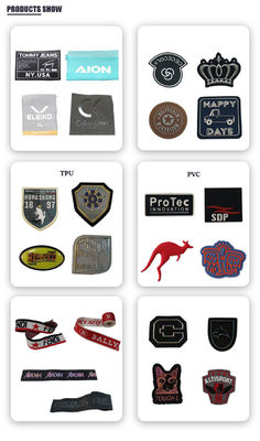 3D label imprimé fait sur commande personnalisé d'insigne du logo TPU pour l'habillement