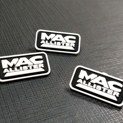 Insignes de PVC de Logo Textured Label 3D de corrections tissés par habillement fait sur commande