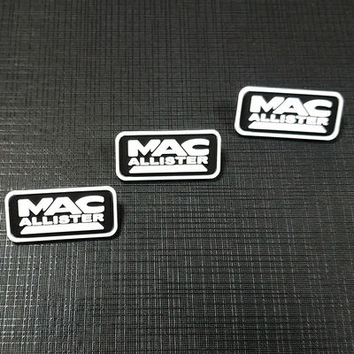 Insignes de PVC de Logo Textured Label 3D de corrections tissés par habillement fait sur commande